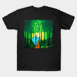 LukjanovArt Death taking a walk through a haunted forest T-Shirt